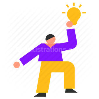 lightbulb, light, idea, thought, mind